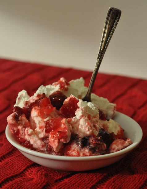 this picture doesn't do the raspberry jello royale justice; but, you can still tell how delicious it is!